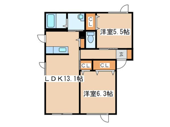 シャーメゾン新琴似の物件間取画像